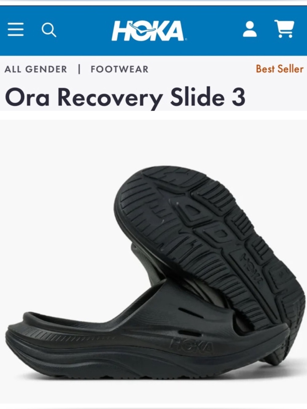 HOKA Ora Recovery Slide 3 in Black